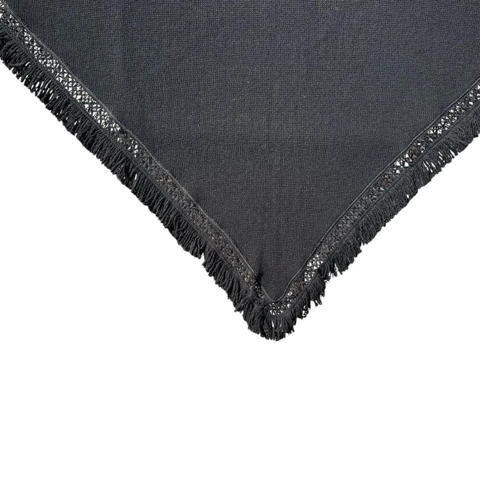 Liz‎ Claiborne Black Fringe Shawl - Image 2