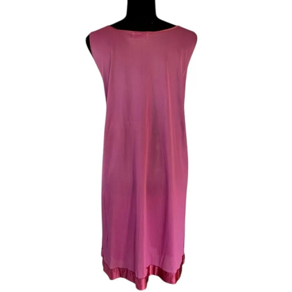 Vintage Vanity Fair Pink Satin Slip Dress - Size Large - Made in USA - Image 5