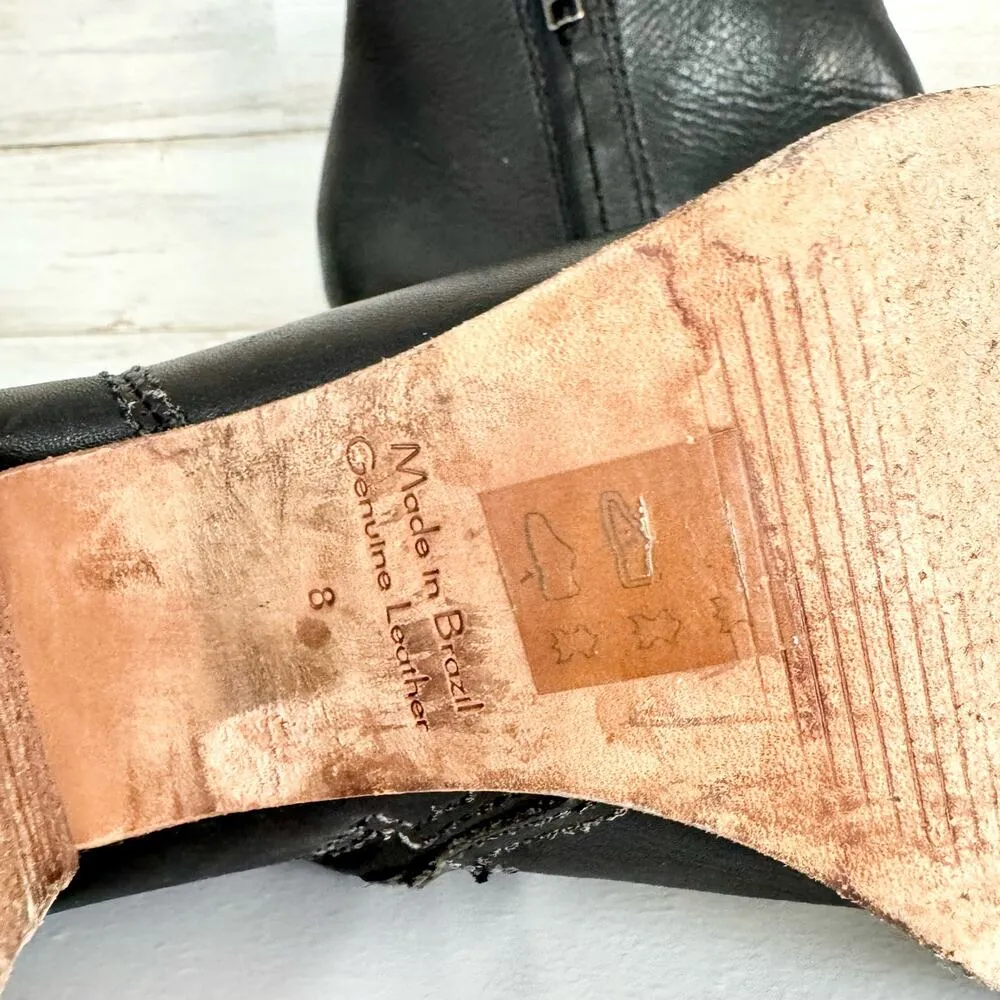 Madewell Women The Billie Black Side Zipper Leather Ankle Bootie Size 8 - Image 5