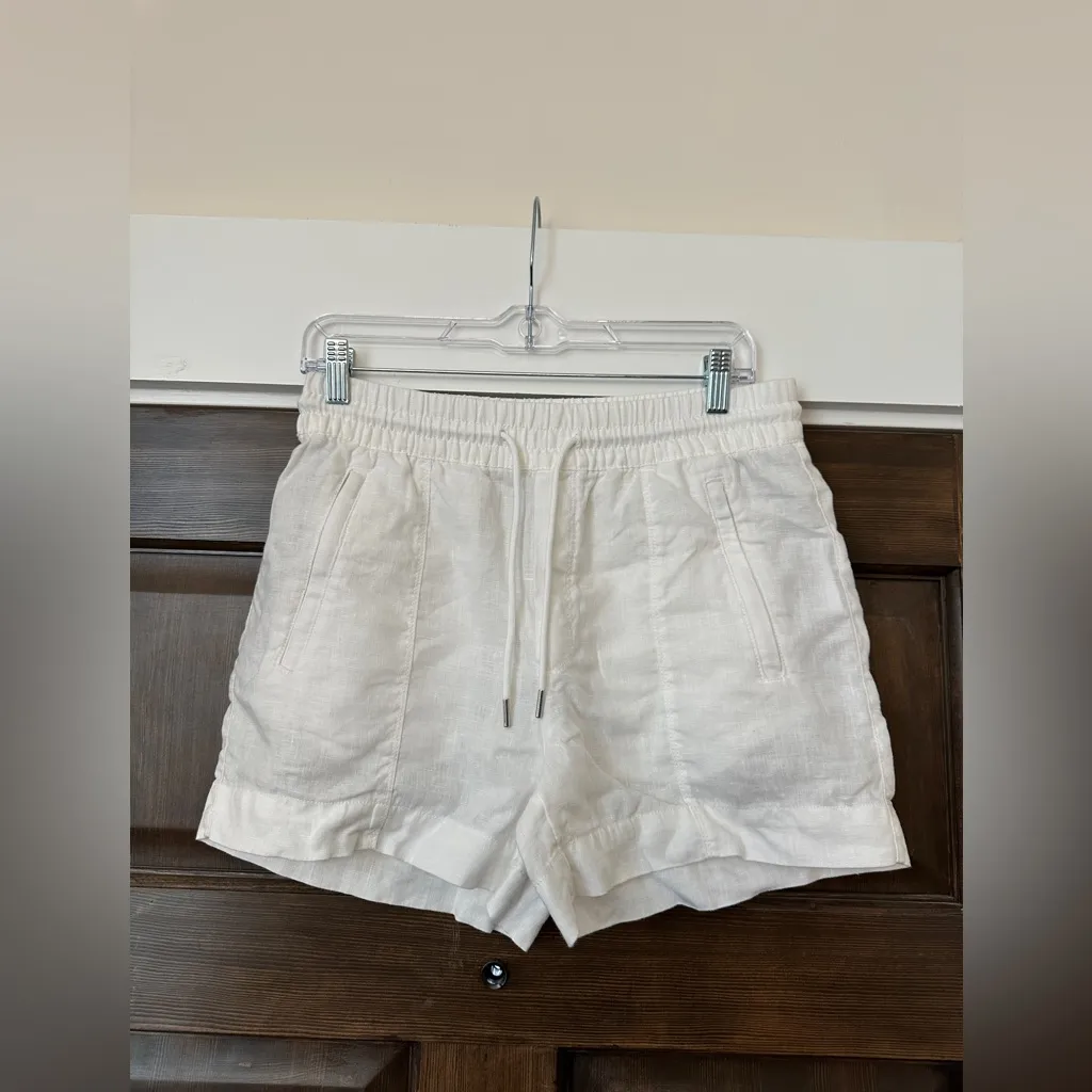 Athleta 100% Linen White Shorts Size 4 - Image 5