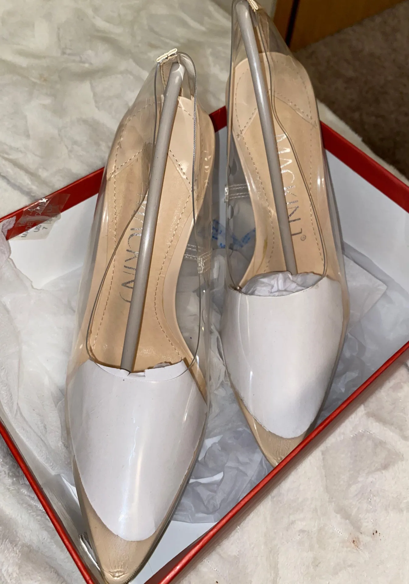 Clear Heels Tan Size 7 - Image 2