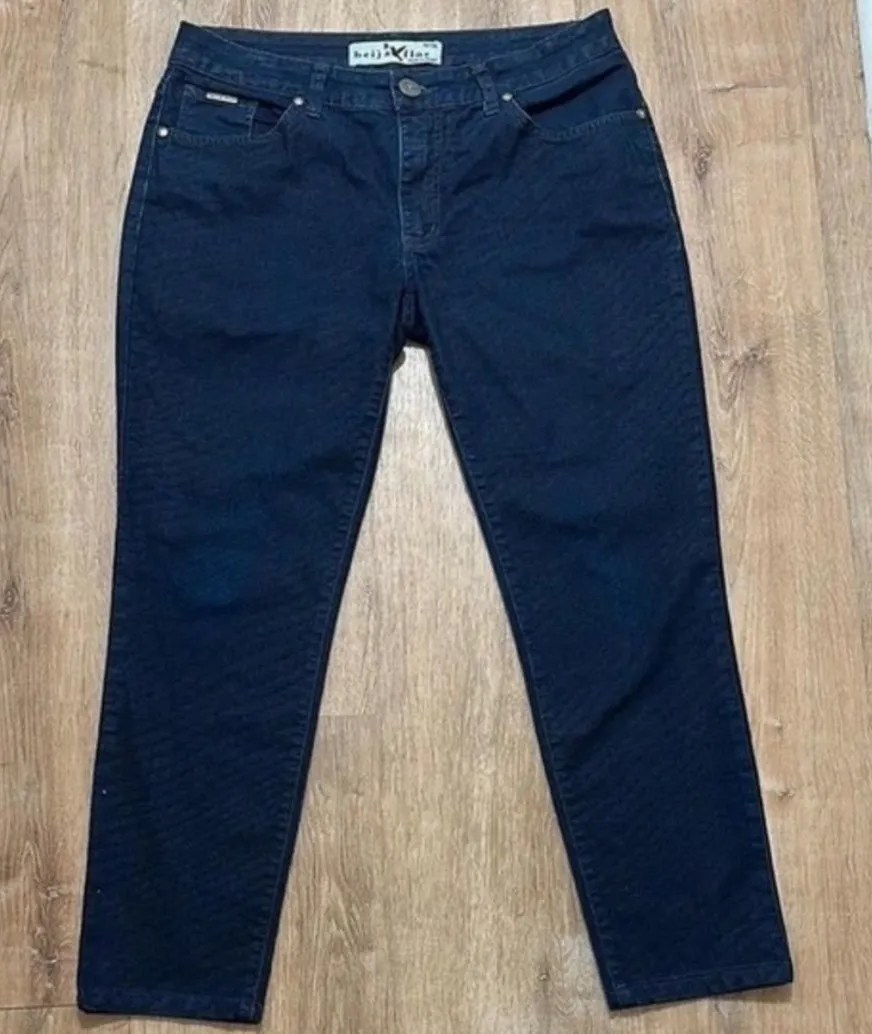 Beija Flor | Women's Straight Leg Dark Gray, Dark Wash Sparkle Jeans Bundle, 10 Blue - Image 1