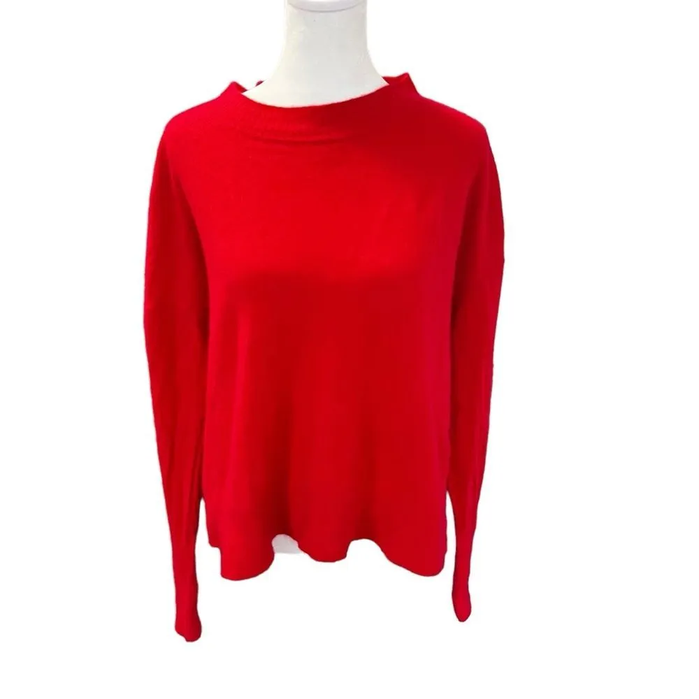 Solid & Striped 100% Cashmere Red Oversized Crewneck Sweater XS - Image 2