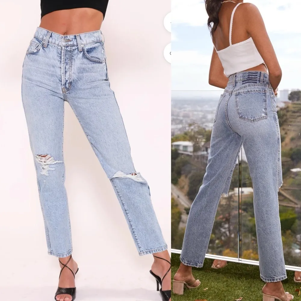 Revice Frontrunner High Rise Distressed Straight Leg Jeans Grand Prix Light Wash - Image 5