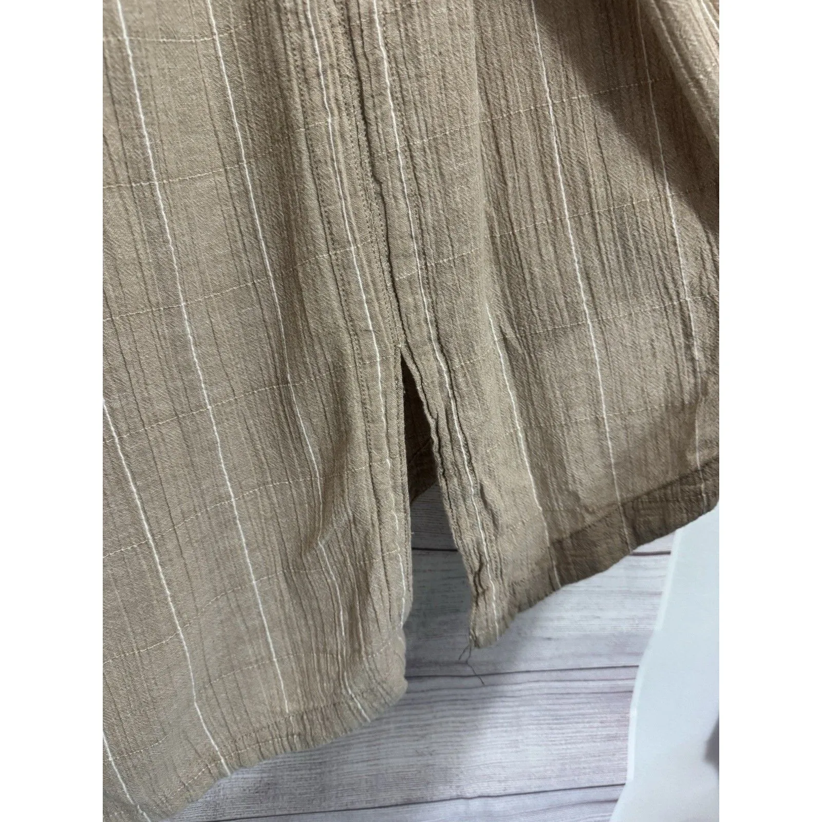 Free People Luna Cover Movement Pants Womens  High Rise Wide Leg Khaki Sz Large - Image 7