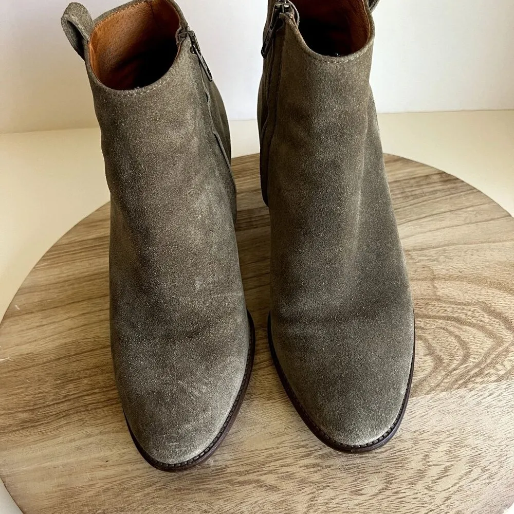 Madewell Billie Sage Worn in Suede Almond Toe Zipper Ankle Boot 8.5 - Image 11