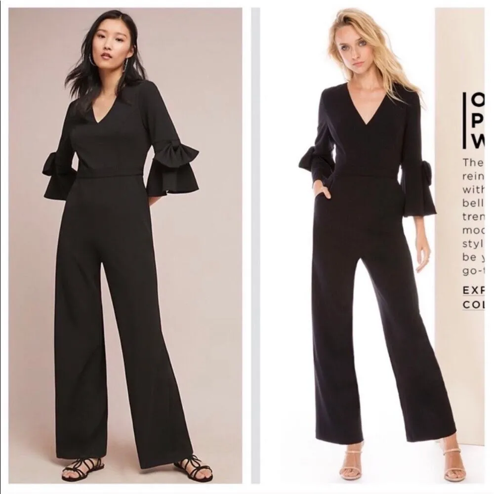 Donna Morgan Black Bow Sleeve Jumpsuit Sz.2 - Image 3