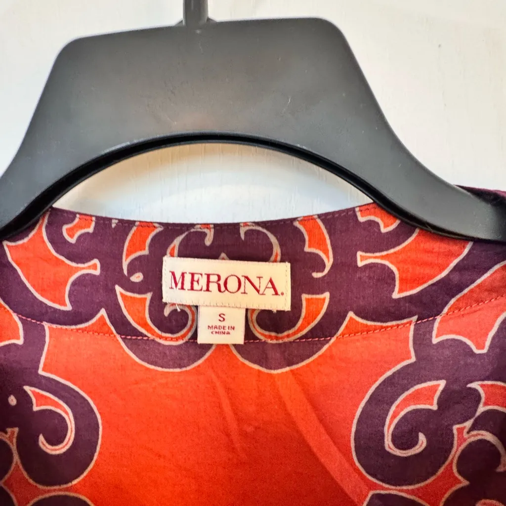 Merona Women's Top in Bold Orange and Purple - Image 3