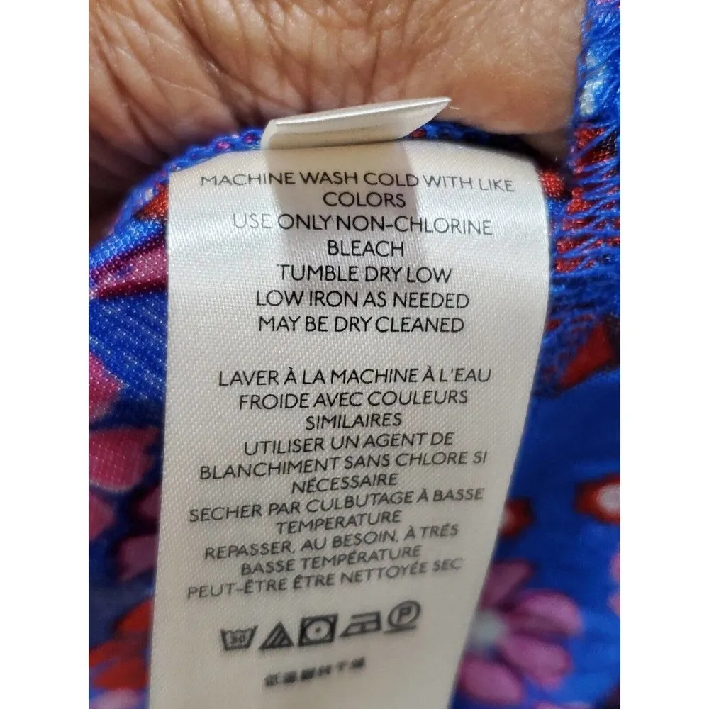 Free People Daisy Jane Mini Dress Botanical Combo Floral Tie Neck Size Small - Image 14