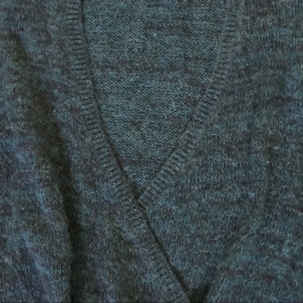 Free People Karina Wrap Sweater V Neck Medium Teal Boho Slouchy Lagenlook Jewel - Image 4