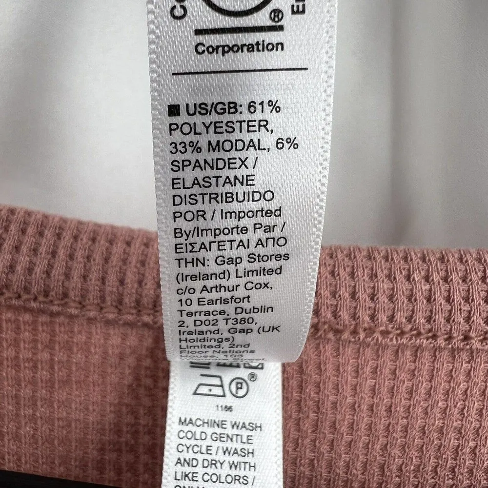 Athleta Wind Down Waffle Knit V Neck Sleep Top Palermo Pink Size XS New - Image 4