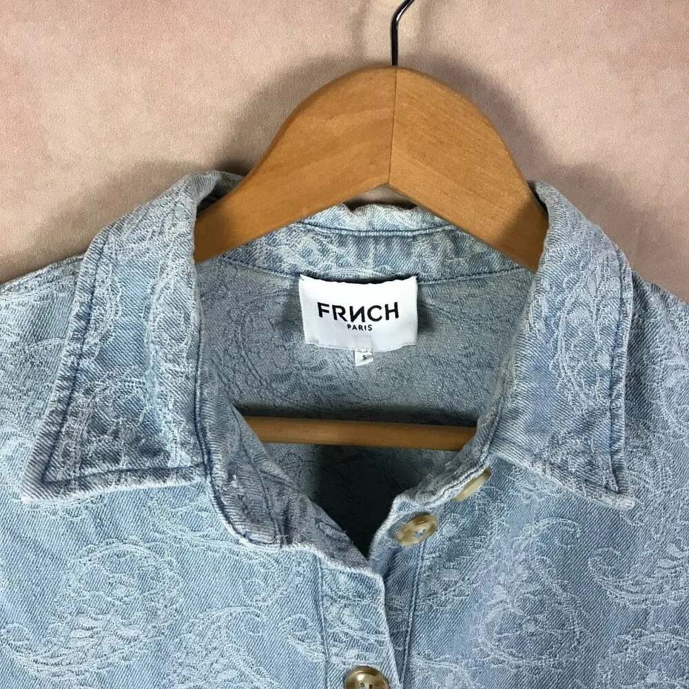 FRNCH PARIS Paisley Stitched Denim Button - Image 6