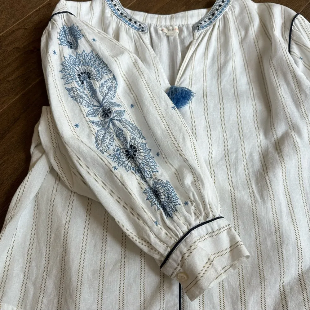 Roller Rabbit Embroidered Striped Blouse - Image 3
