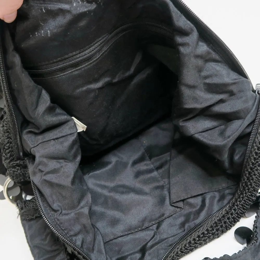 Vintage Y2K Black Sparkly Sequin Hobo Bag Purse - Image 8