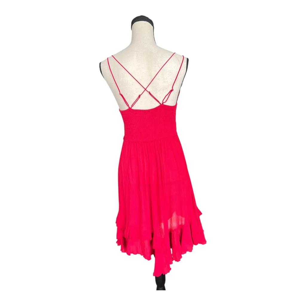 Free People Adella Slip Dress in Bright Red Size S - Image 2