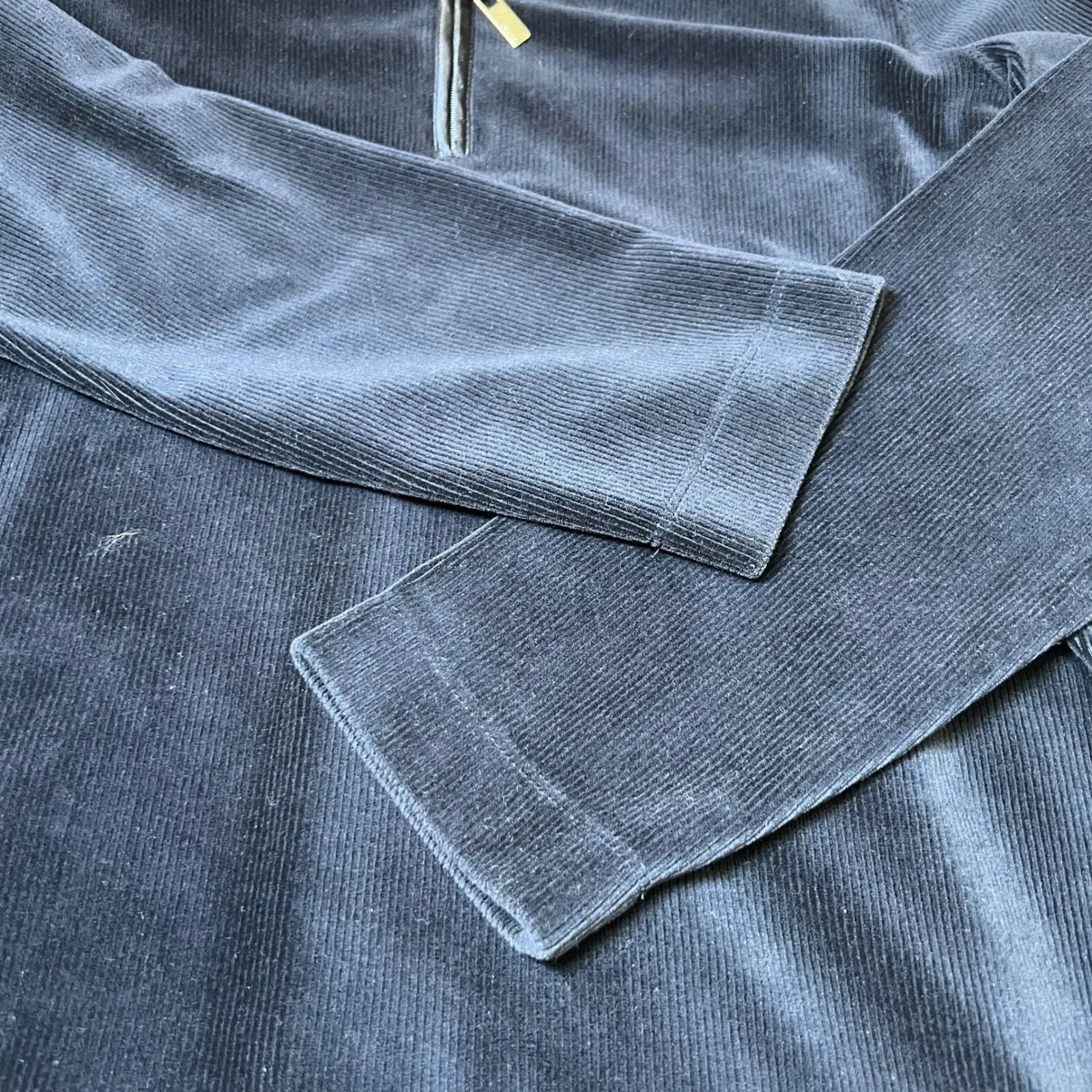 Liz Claiborne Corduroy 1/4 Zip Womens Medium Navy Blue Casual Fashionable - Image 8