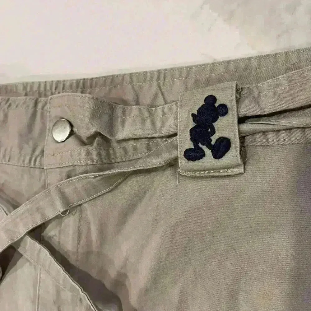 Walt Disney World Capri Pants Khaki Safari Belted Tie Hem Mickey Mouse Womens XL - Image 4