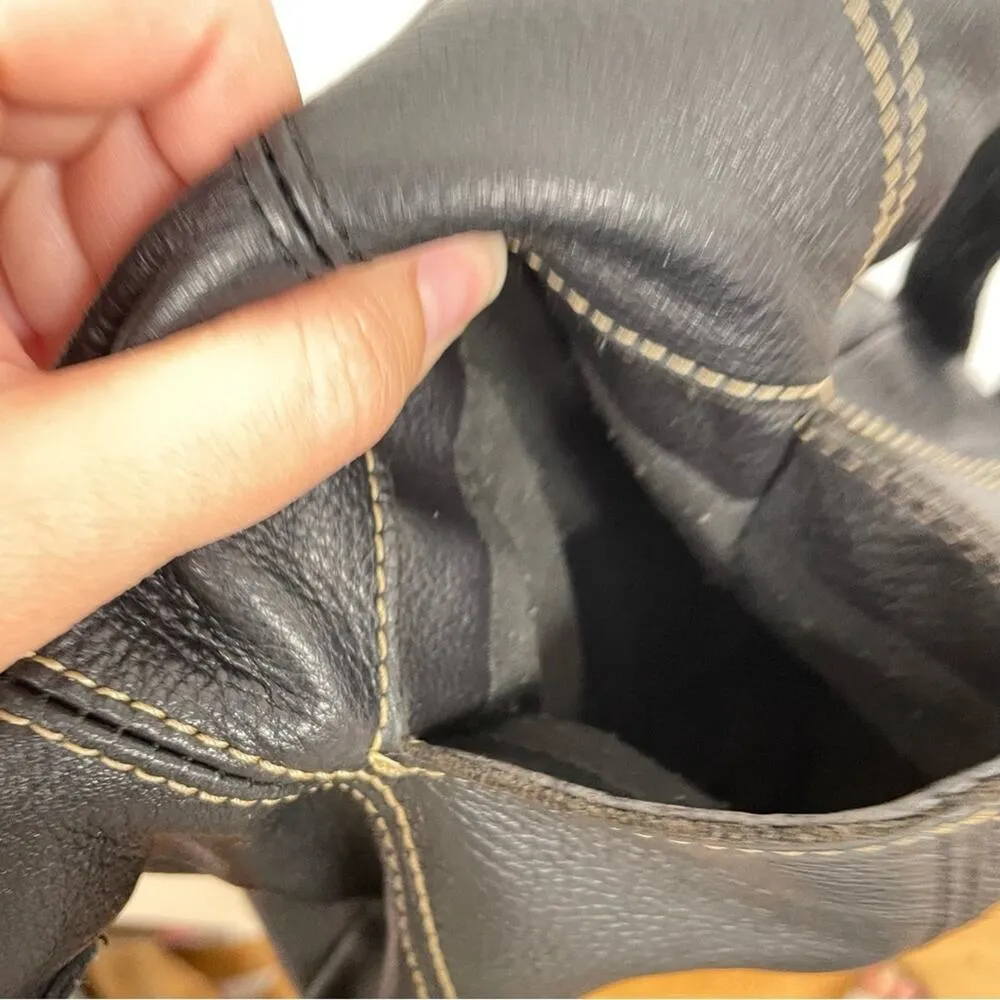 The Sak Black Leather Hobo Style Crossbody Handbag Purse Bag Boho - Image 7