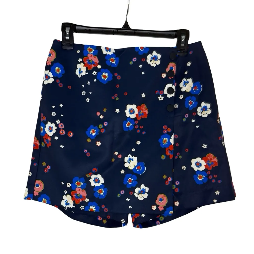 Tory Burch Printed Floral Tech Twill Golf Skort Small S Navy NWT - Image 2