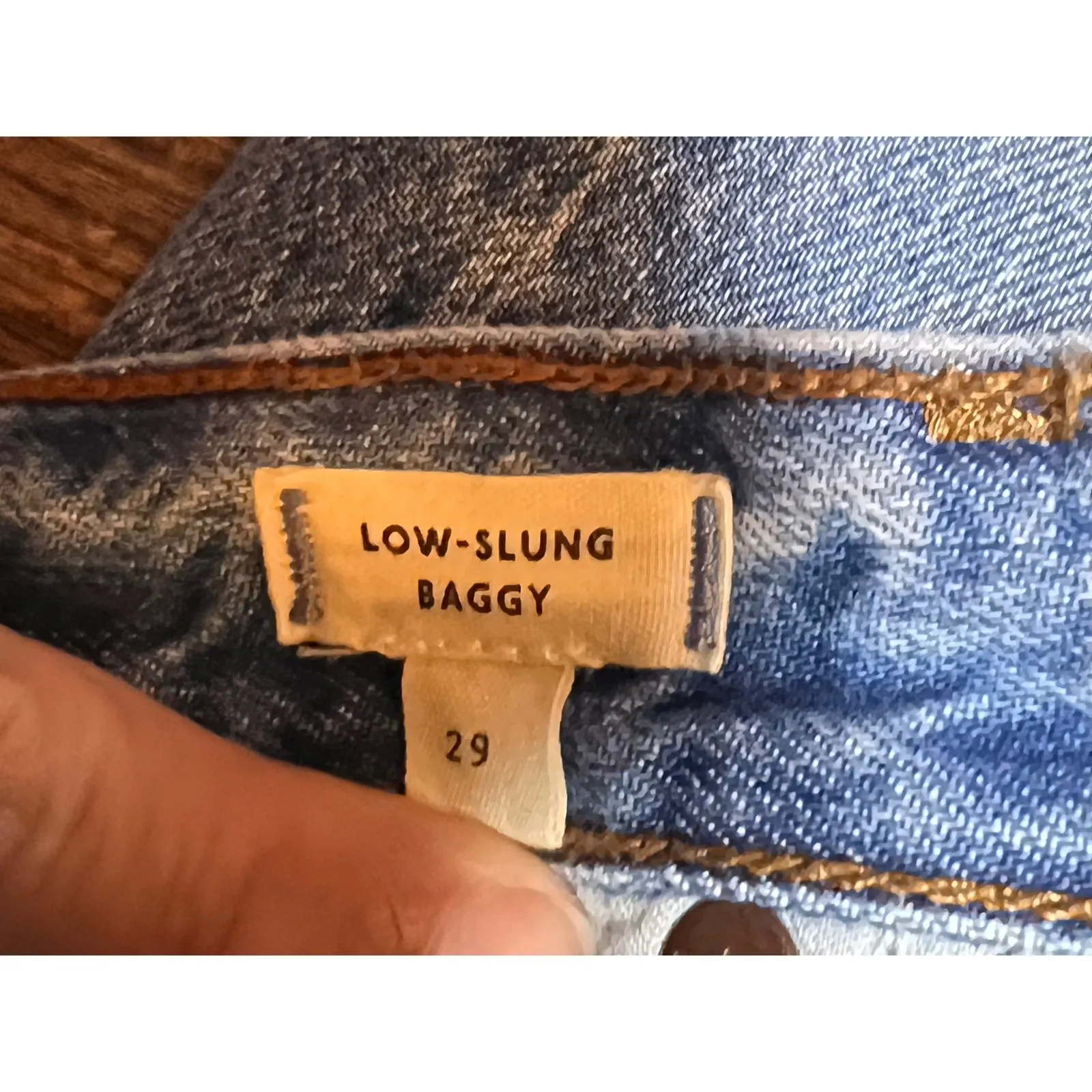 Madewell Low Slung Baggy Jeans Distressed Size 29x30 Wide Leg Skater Y2K Grunge - Image 5