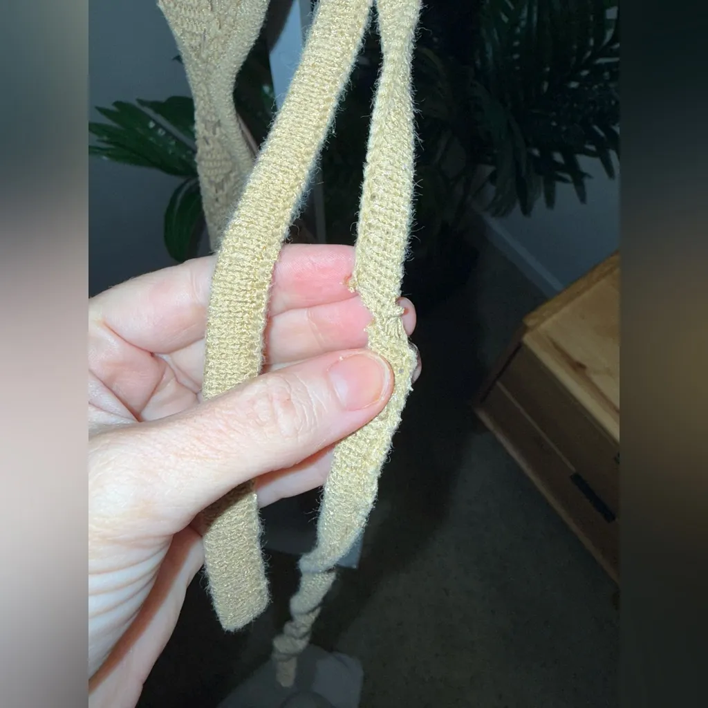 Revolve‎ x Bananahot Diamond Beige Crochet Cutout Dress / Beach Cover Up Small - Image 9