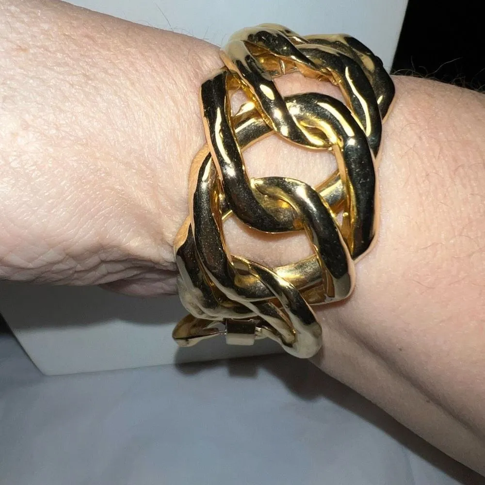 Vintage MCM Gold Tone Large Link Bracelet - Image 3