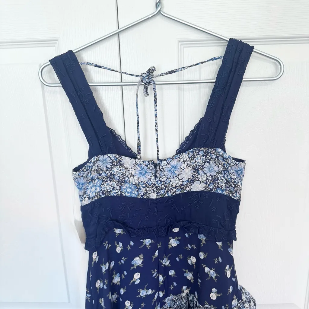 NWT ALTARD STATE Navy Maxi Patchwork Dress XS - Image 6