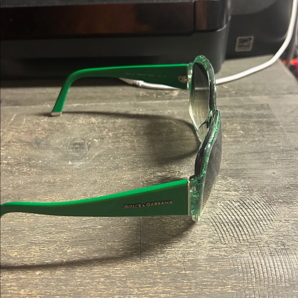 Dolce & Gabbana Emerald Green Lace Sunglasses - Image 3