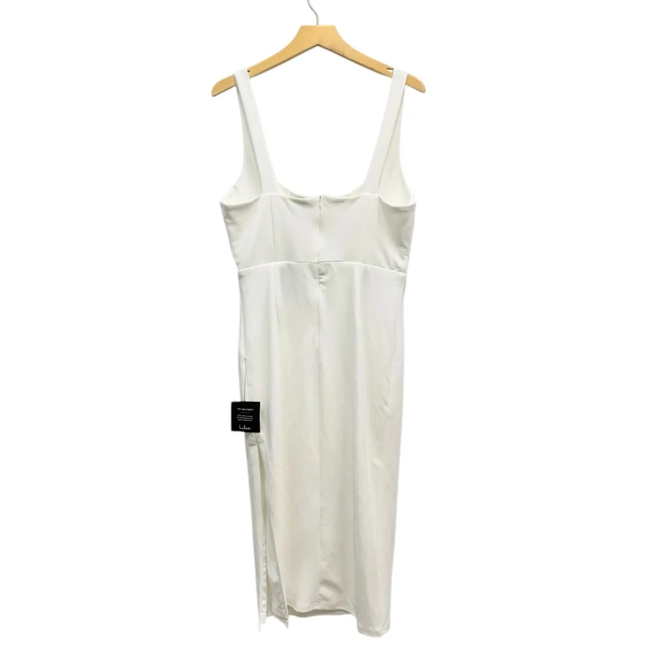 Lulus Vibrant Allure White Square Neck Sleeveless Bodycon Midi Dress size M NWT - Image 5