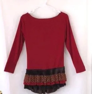 Gamiss Layered Blouse Red Size M - Image 2