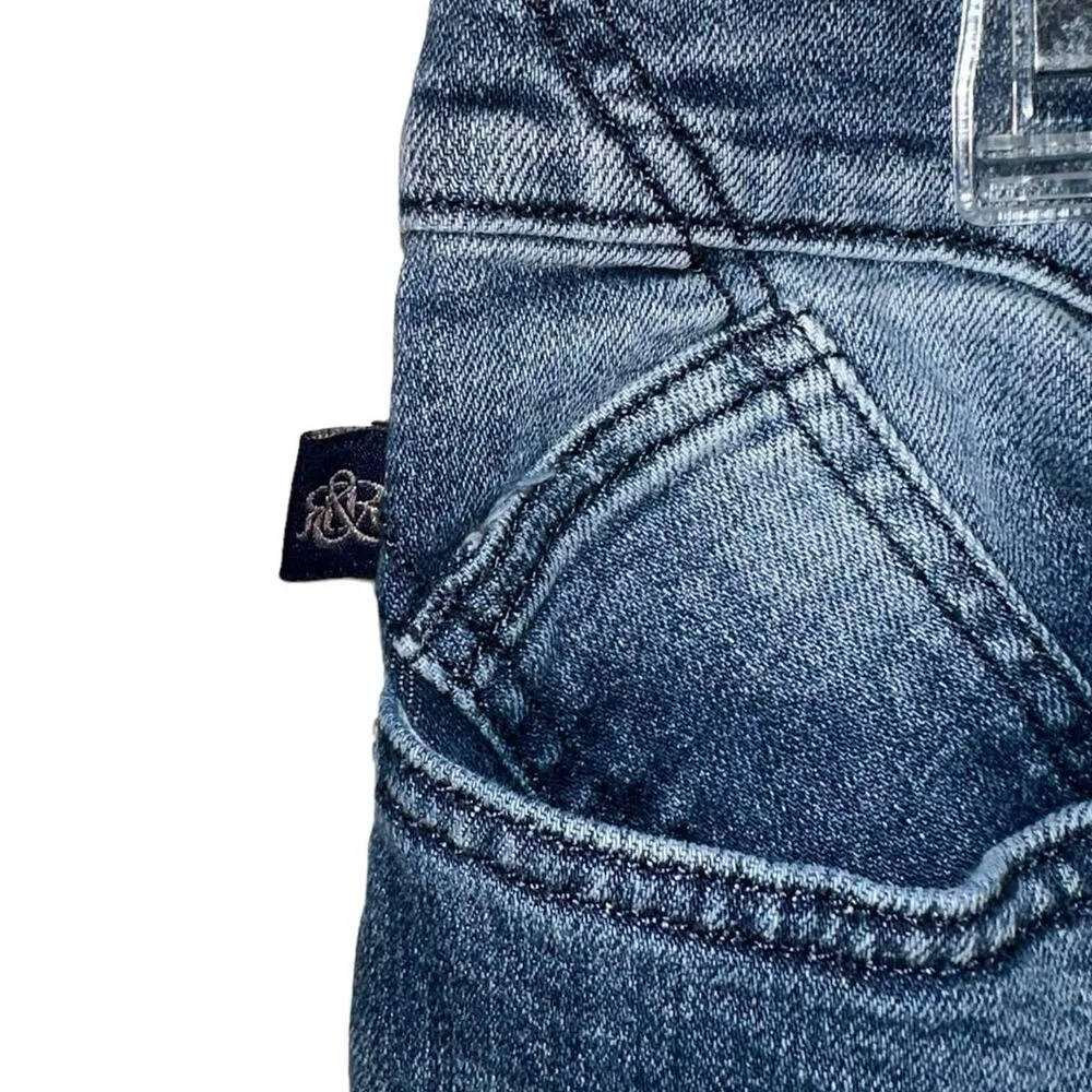 Rock & Republic Berlin Skinny Distressed Denim Jeans with Silver Birds - Image 3