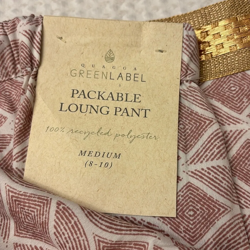 NEW! QUAGGA GREEN LABEL Packable Wide Leg Lounge Pants M (8 - Image 11