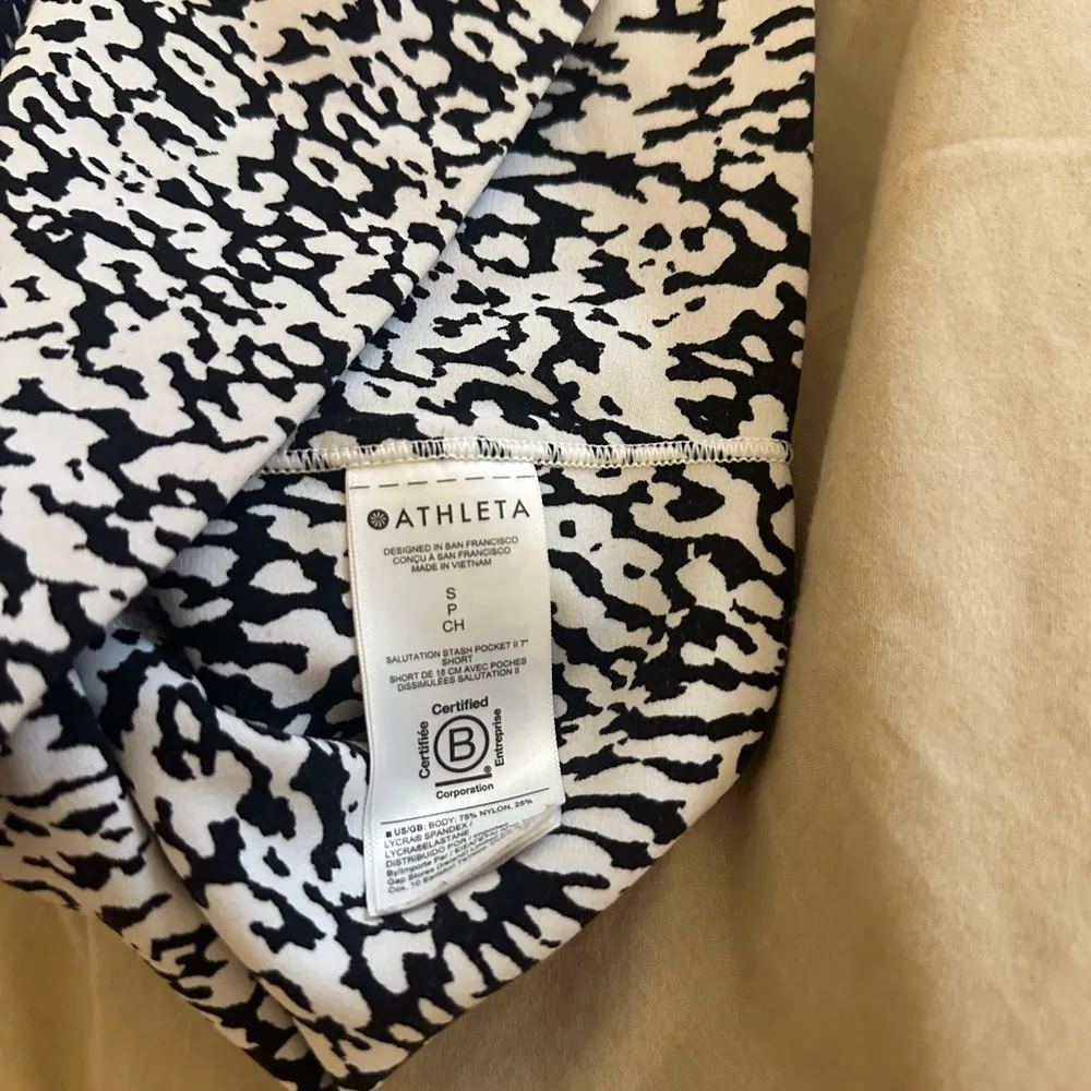 Bike Shorts - Black & White Leopard Print - Image 5