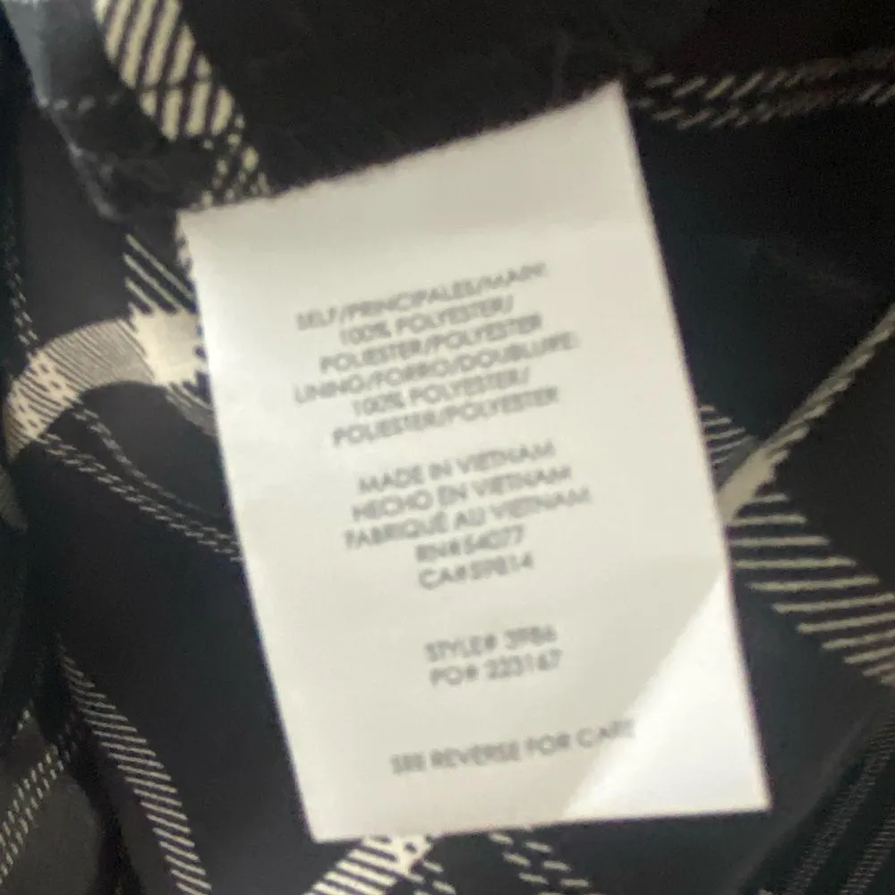 Cabi Plaid Check Crossover Cami Black Strappy Peplum Top Women 2 Preppy Office - Image 12