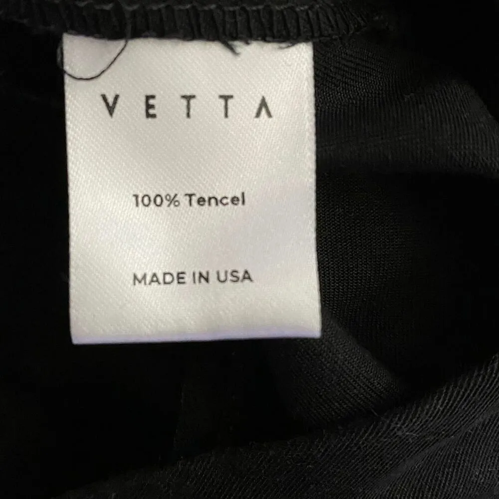 Vetta Size 6 Black Pleated Trousers Ankle Pants USA Office Career Capsule Tencel - Image 4
