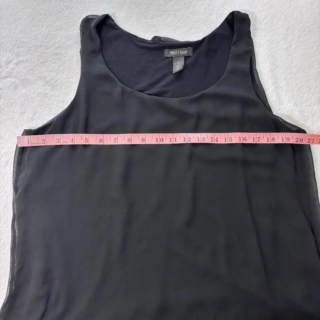 WHITE‎ HOUSE BLACK MARKET Women's Tank Top High Low Hem Black Size M - Image 5