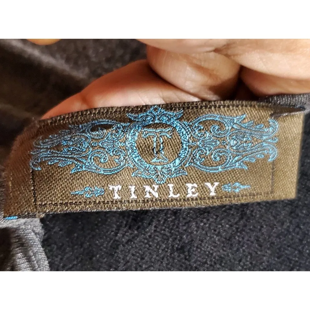 Tinley Women's Brown & Gray Rayon Round Neck Long Sleeve Knee Length Dress Small - Image 7