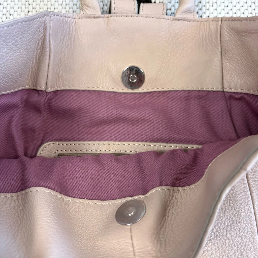 Garnet Hill Lucca Leather Backpack in Light Taupe/Beige - Image 11