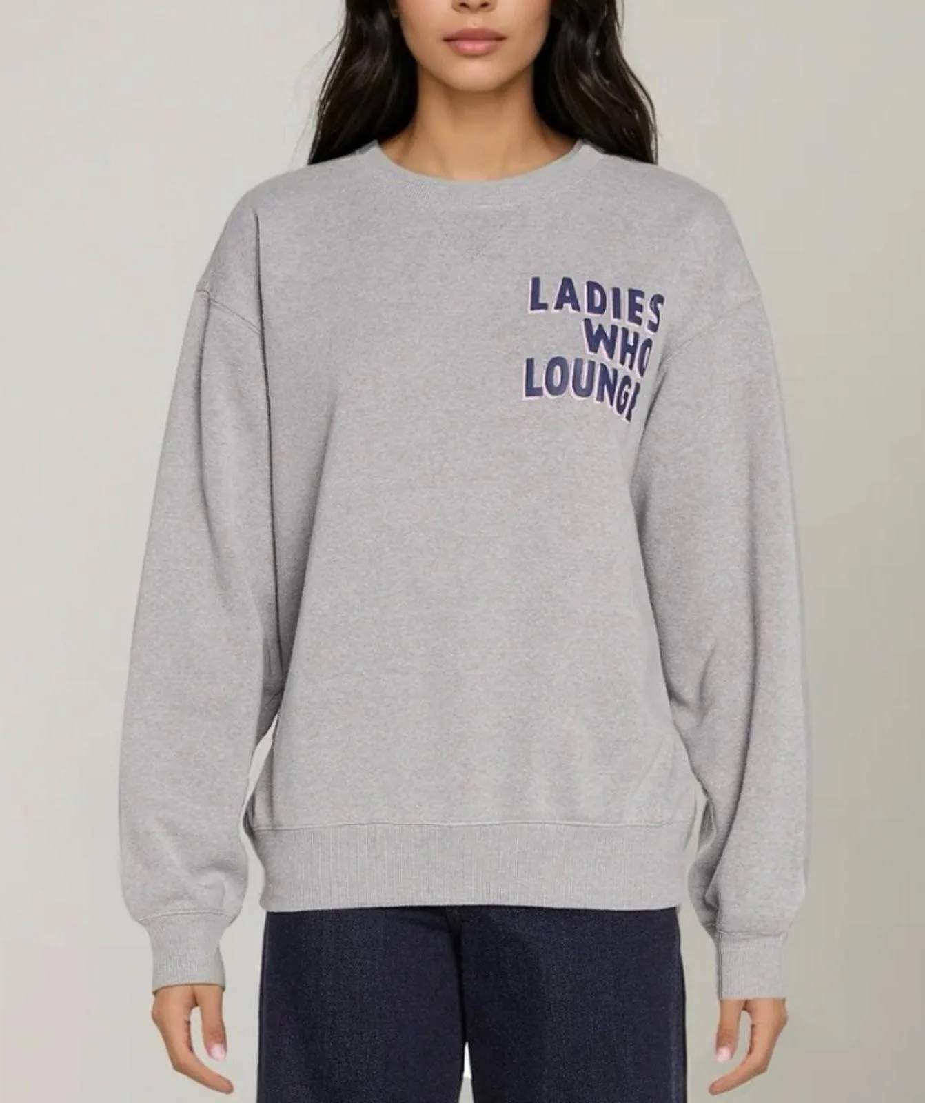 Wildfox Oversized Heather Gray Lounge Ladies Cody Sweatshirt NWT - Image 4
