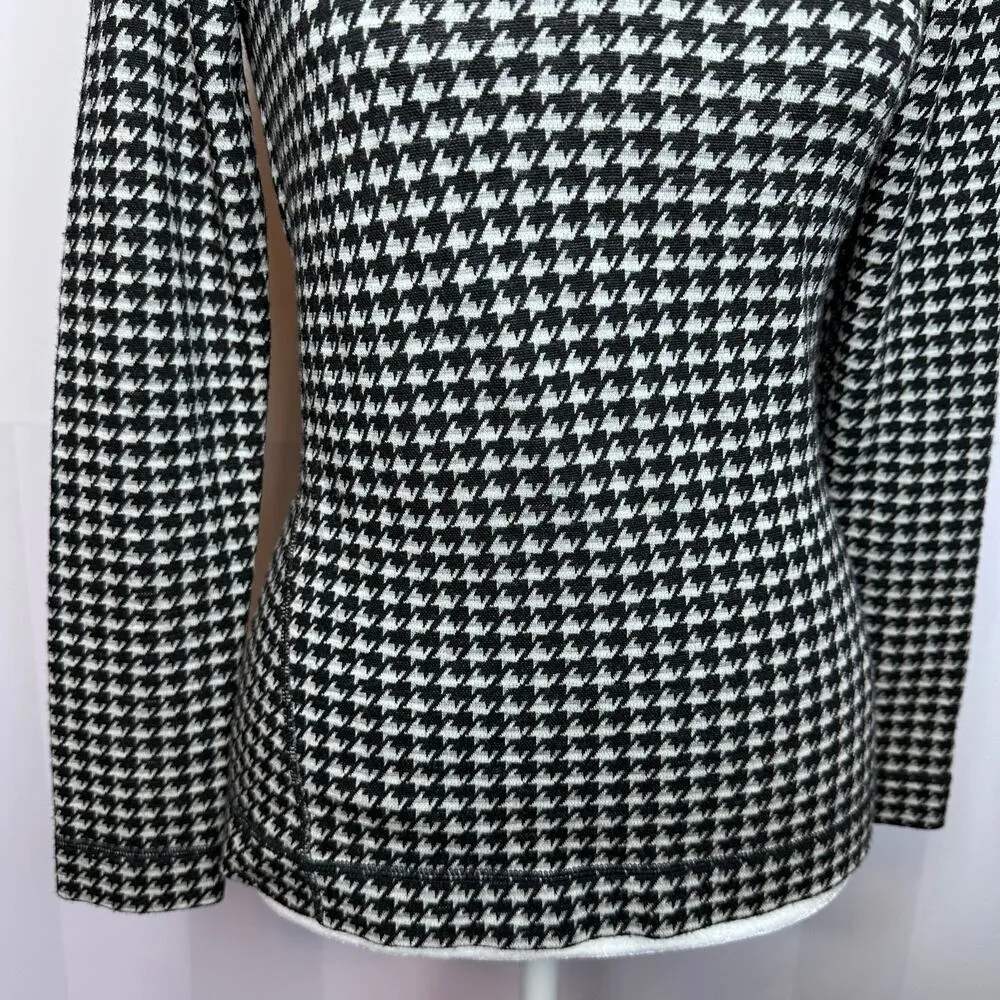 Smartwool  Small Black White Merino Wool Quarter Zip Women's Pullover Jacket - Image 3