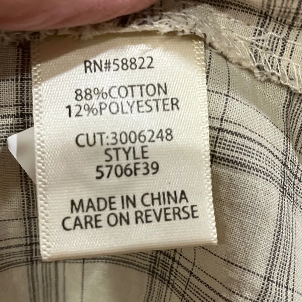 Max Studio Beige Plaid Smocked Blouse - Image 9