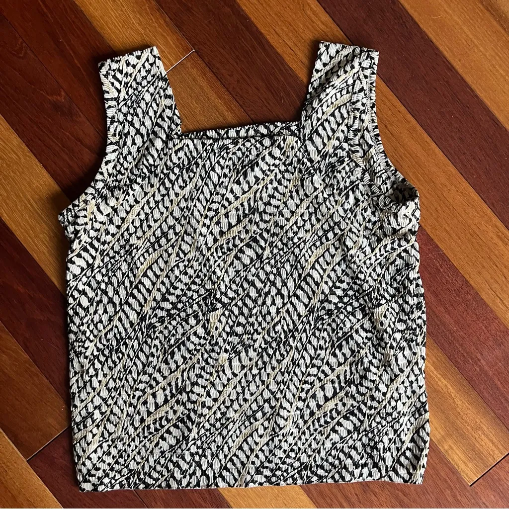 VINTAGE SQUARE NECK TANK TOP Black Size M - Image 3