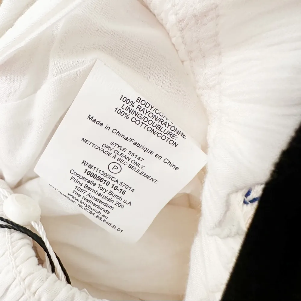 NWT Tory Burch Smocked Rainbow White Maxi Dress sz XS - Image 15