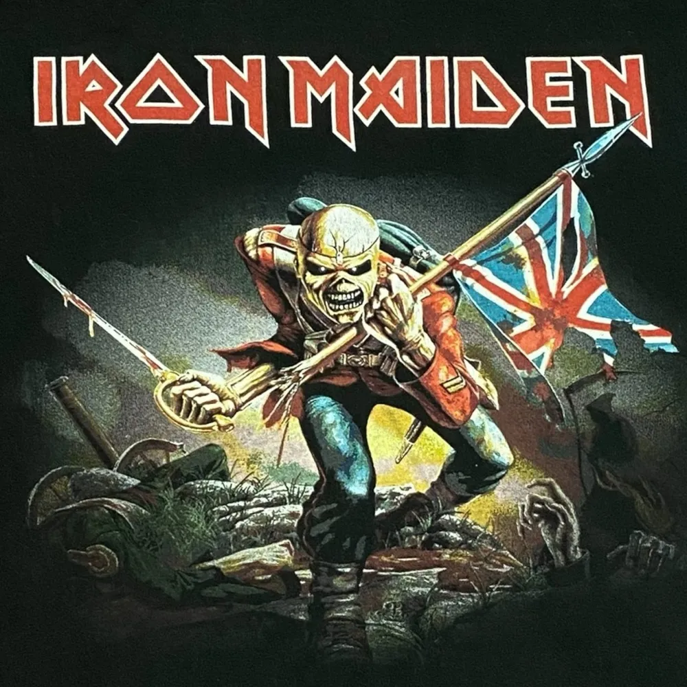 Vintage 90s Y2K Iron Maiden Eddie The Trooper Heavy Metal Band T - Image 3