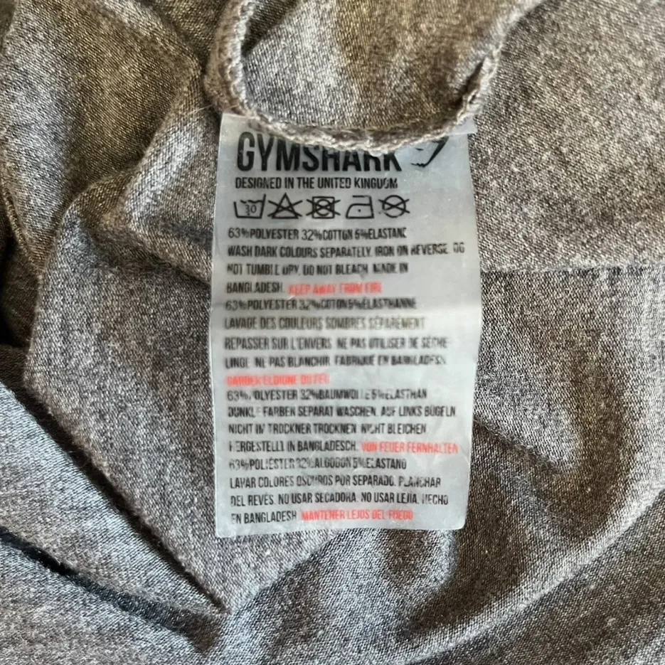 GYMSHARK Gray Ribbon Crop Top Tank with Tie S EUC - Image 3