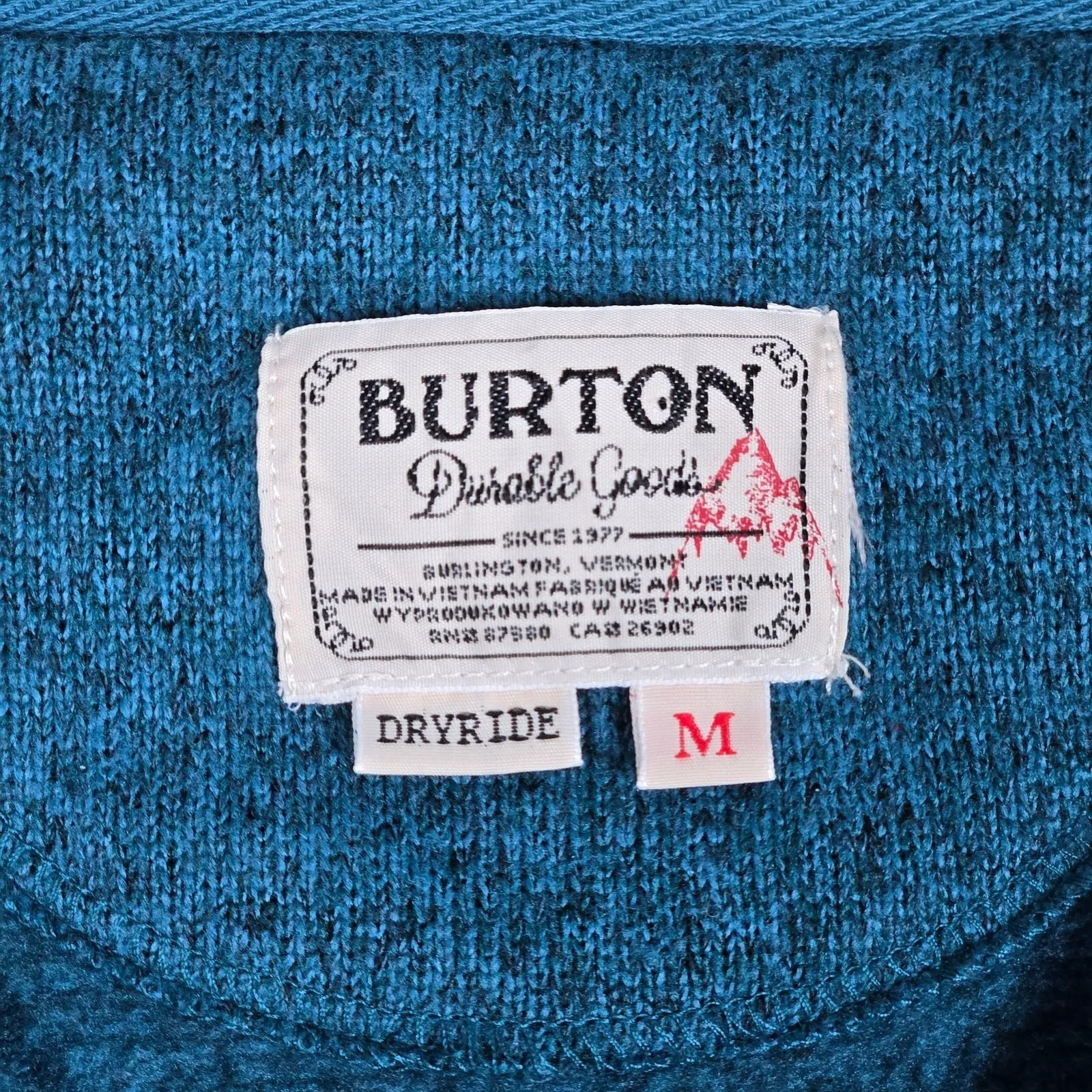 Burton Durable Goods Teal Heathered Fleece Full Zip Hoodie Jacket Women's M - Image 8