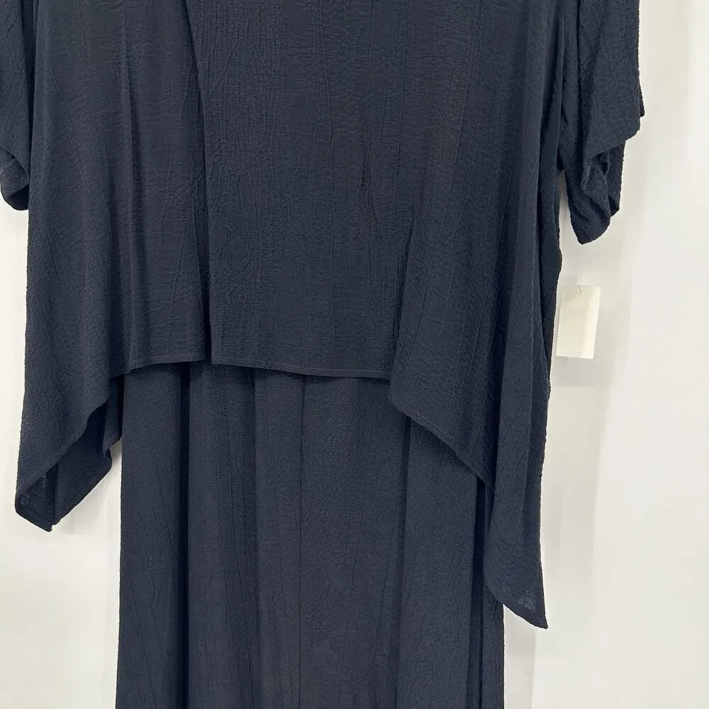 NEW Vintage More Jazz Black Maxi Dress Layered Witchy Crinkle Lagenlook Size 20 - Image 4