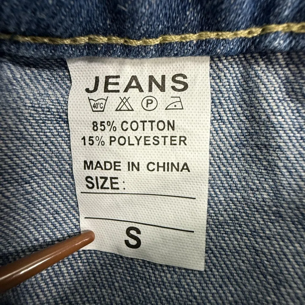 Y2K Cargo Jeans Womens Small 26x28 Blue Relaxed Straight Leg High Rise Utility - Image 4