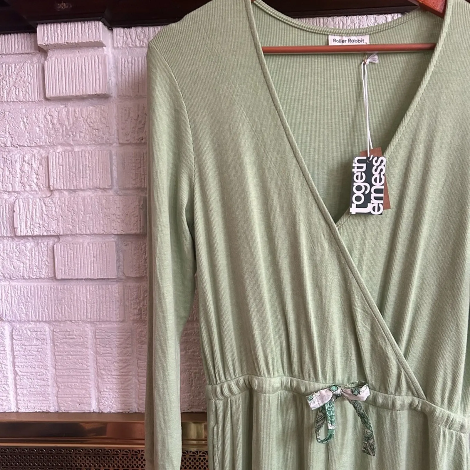 Roller Rabbit Agatha Jumpsuit‎ Ribbed One Piece Jade Green NWT Size M - Image 2