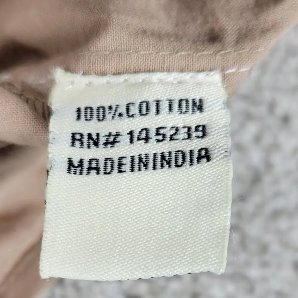 Sim & Sam Cropped Top Womens Large Beige Puff Sleeve Smocked Peplum Peasant - Image 6